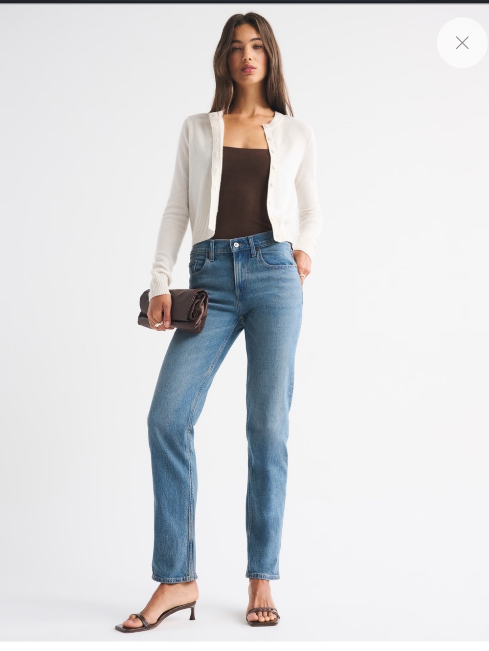 A&F Mid Rise 90s Straight Medium Wash Jeans